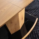 Стол обеденный SIGNAL HOUSTON дуб/дуб/черный лак 120-160/80